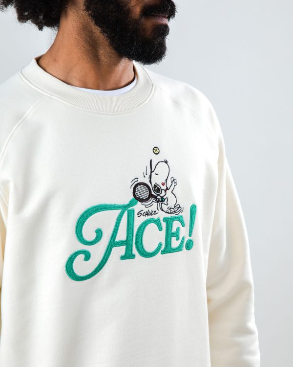 Peanuts Tennis Ace Snoopy Sweatshirt Ecru À prix réduit – Image 4