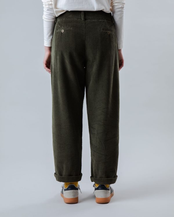 Corduroy Pleated Pants Stone Green Fourniture – Image 5