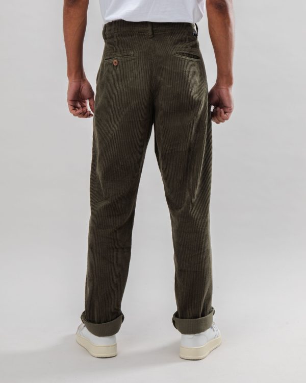 Corduroy Pleated Chino Pants Stone Green Ventes exceptionnelles en ligne – Image 4