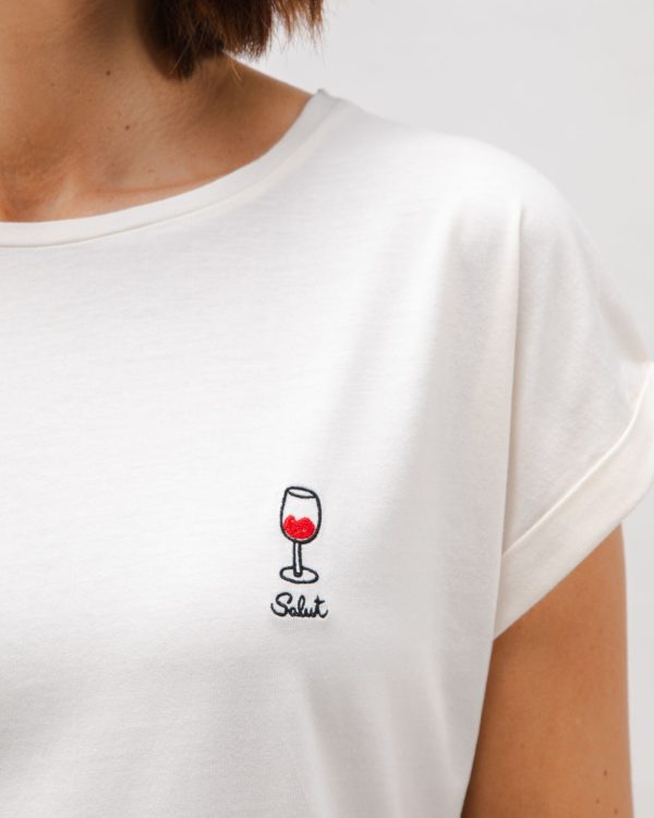 Salut Scoop Cotton Tee Ecru À bas prix