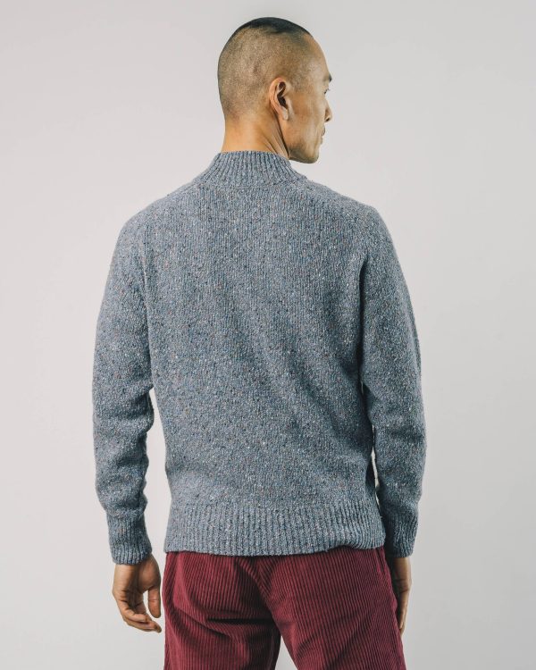 Sweater Perkins Neck Stone Blue Soldes en ligne – Image 4