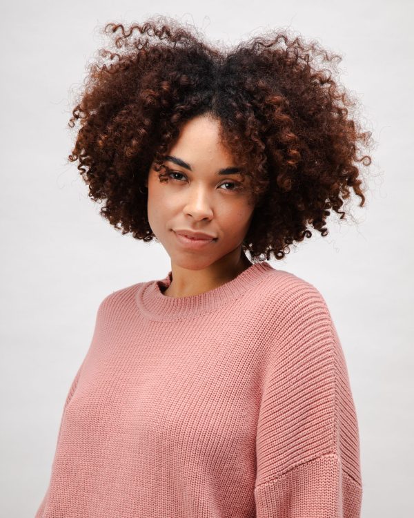 Bicolor Cotton Sweater Rose Ventes exceptionnelles en ligne – Image 2