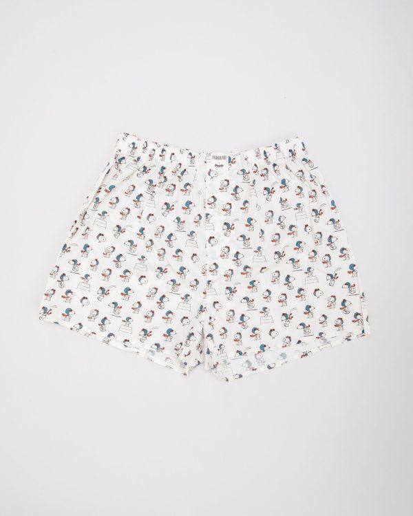 Peanuts Flying Ace Cotton Boxers Ecru Mode