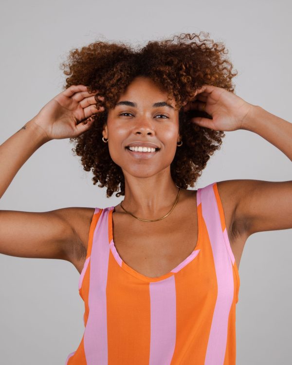 Color Block Tank Top Orange Ventes exceptionnelles en ligne – Image 5