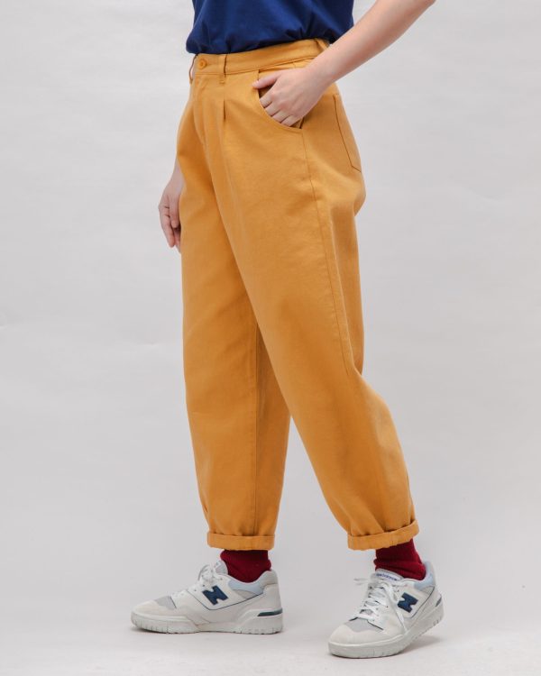 Pegged Cotton Twill Pants Ochre En solde