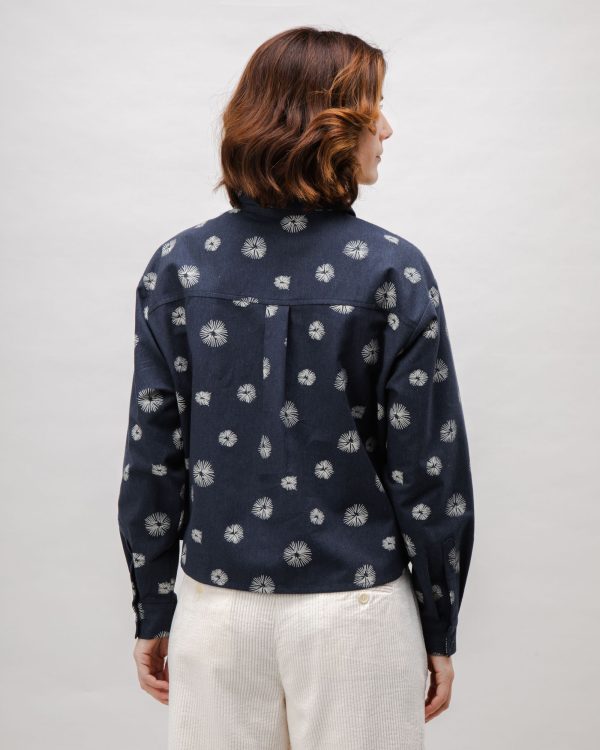 Urchin Boxy Flannel Blouse Navy Ventes exceptionnelles en ligne – Image 5
