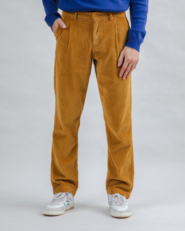 Corduroy Pleated Chino Pants Camel Ventes exceptionnelles en ligne