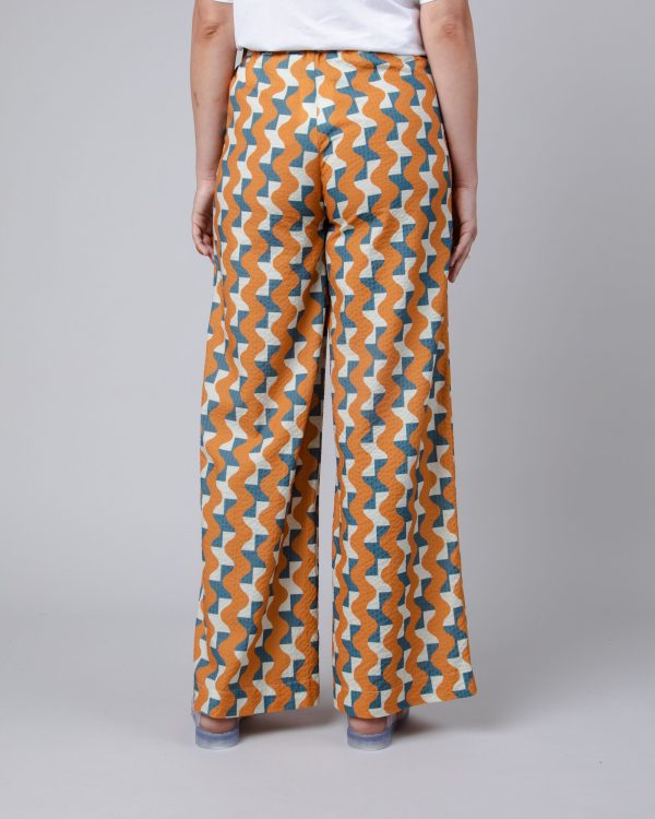Big Tiles Wide Leg Pants Ochre Ventes exceptionnelles en ligne – Image 4