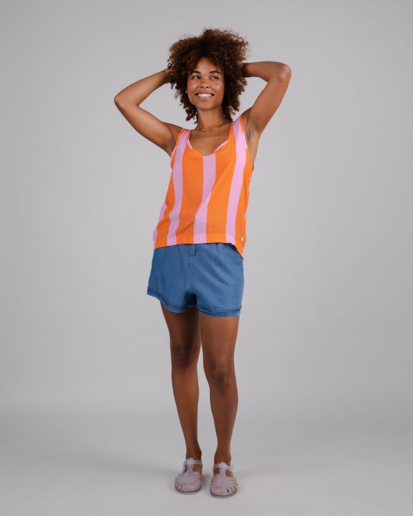 Color Block Tank Top Orange Ventes exceptionnelles en ligne – Image 4