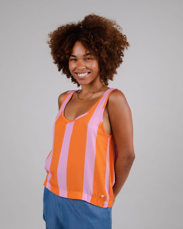 Color Block Tank Top Orange Ventes exceptionnelles en ligne – Image 2