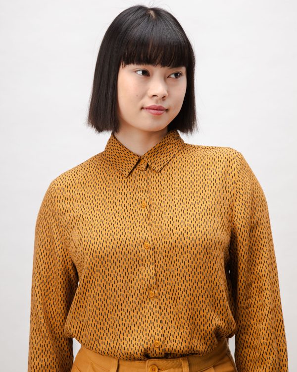 Mist Viscose Blouse Ochre Pas cher – Image 4