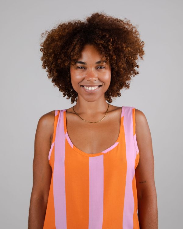 Color Block Tank Top Orange Ventes exceptionnelles en ligne