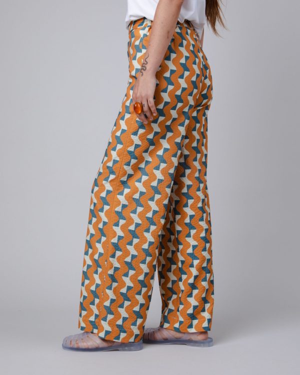 Big Tiles Wide Leg Pants Ochre Ventes exceptionnelles en ligne – Image 5