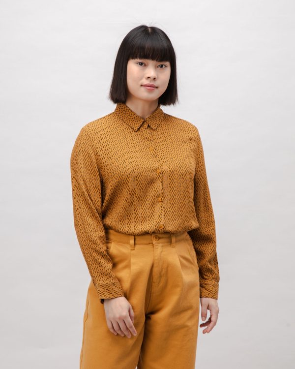 Mist Viscose Blouse Ochre Pas cher – Image 2