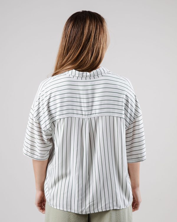 Mix Oversize Cropped Blouse Kale En solde – Image 5