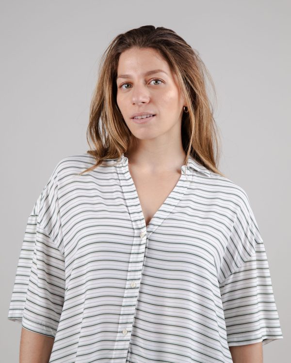Mix Oversize Cropped Blouse Kale En solde