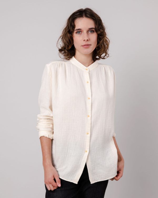 Bubble Mao Blouse Ecru À bas prix