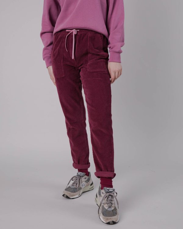 Patch Pocket Corduroy Pants Prune À prix réduit